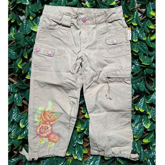VINTAGE y2k The Cheetah Girls Tan Khaki Capris Size 12 - Picture 1 of 10